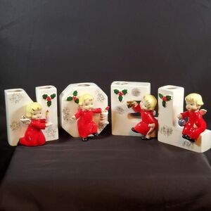 Antique Napco Noel Candleholders